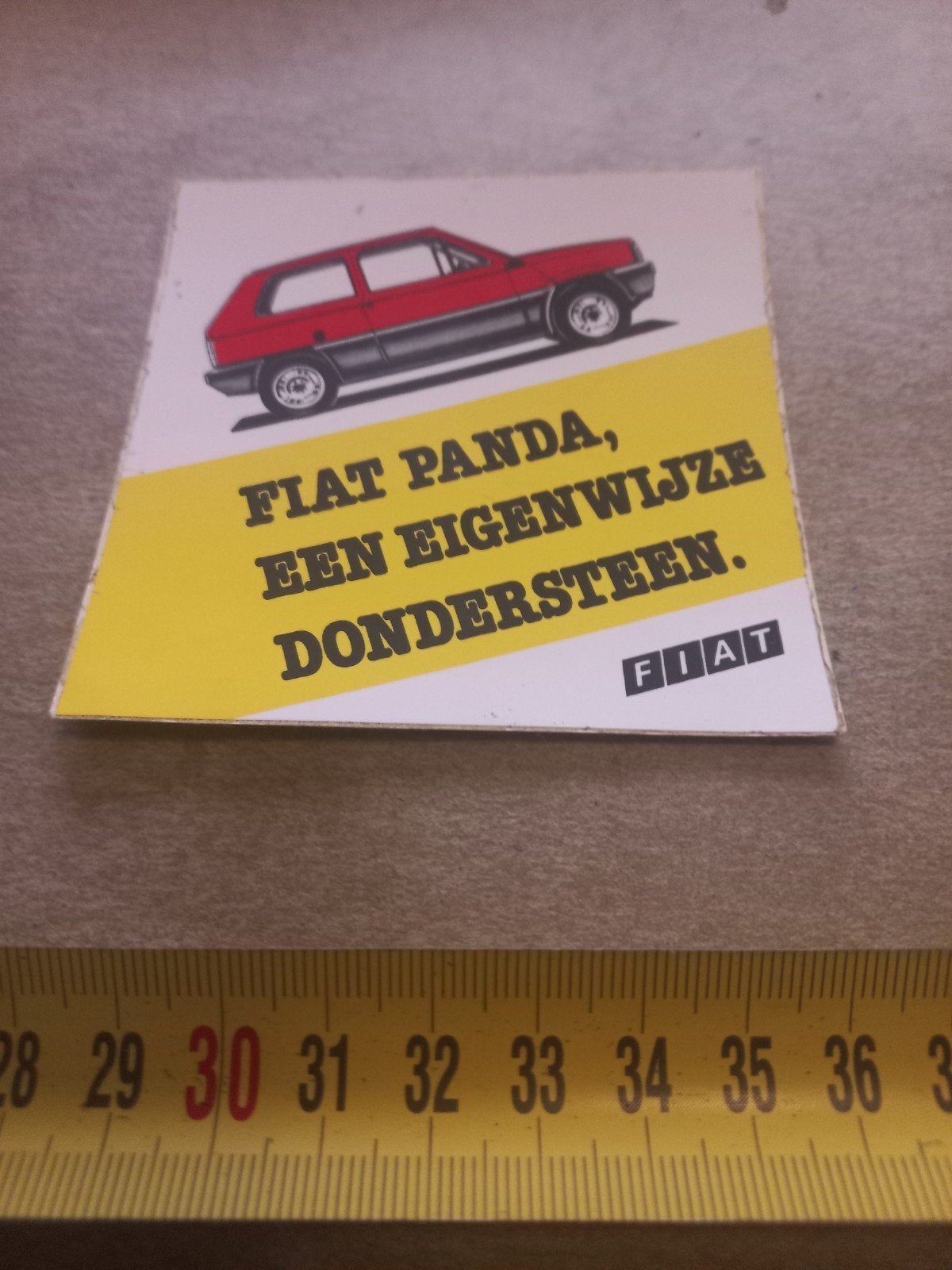 Fiat Panda reclamesticker - 'Een Eigenwijze Dondersteen, Ophalen of Verzenden, Zo goed als nieuw, Auto of Motor