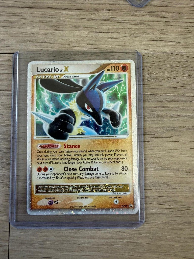 Pokémon Lucario LV.X DP12 2007 LV.X promo, Ophalen of Verzenden, Zo goed als nieuw, Losse kaart