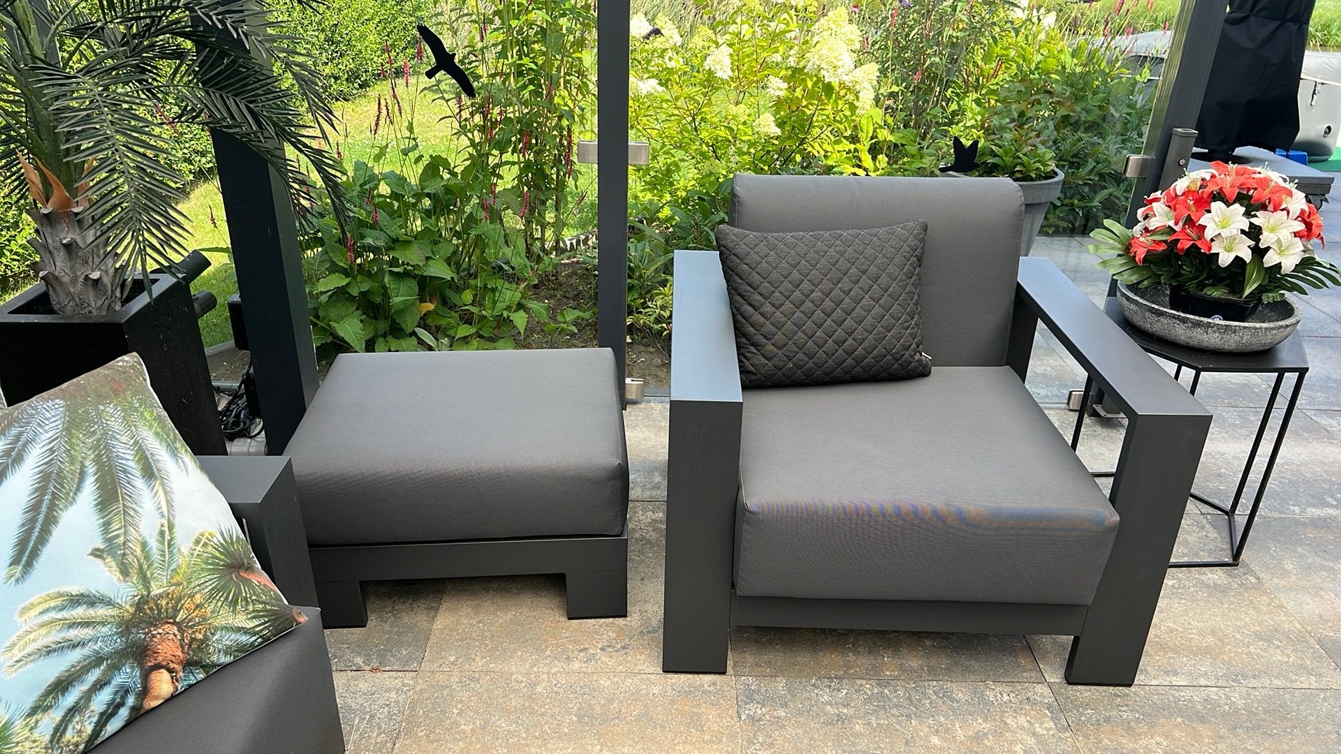 4-season tuinset ZO GOED ALS NIEUW !!!, Ophalen, 5 zitplaatsen, Bank, Aluminium