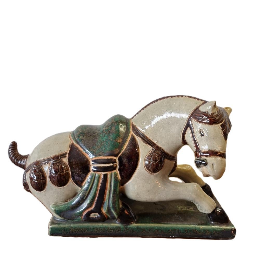 Chinees Tang style keramiek paard uit de jaren 50, Ophalen of Verzenden