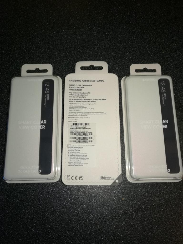 Samsung Originele Galaxy S20 5G Clear View CoverCase - Wit, Ophalen of Verzenden, Nieuw, Overige modellen, Hoesje of Tasje