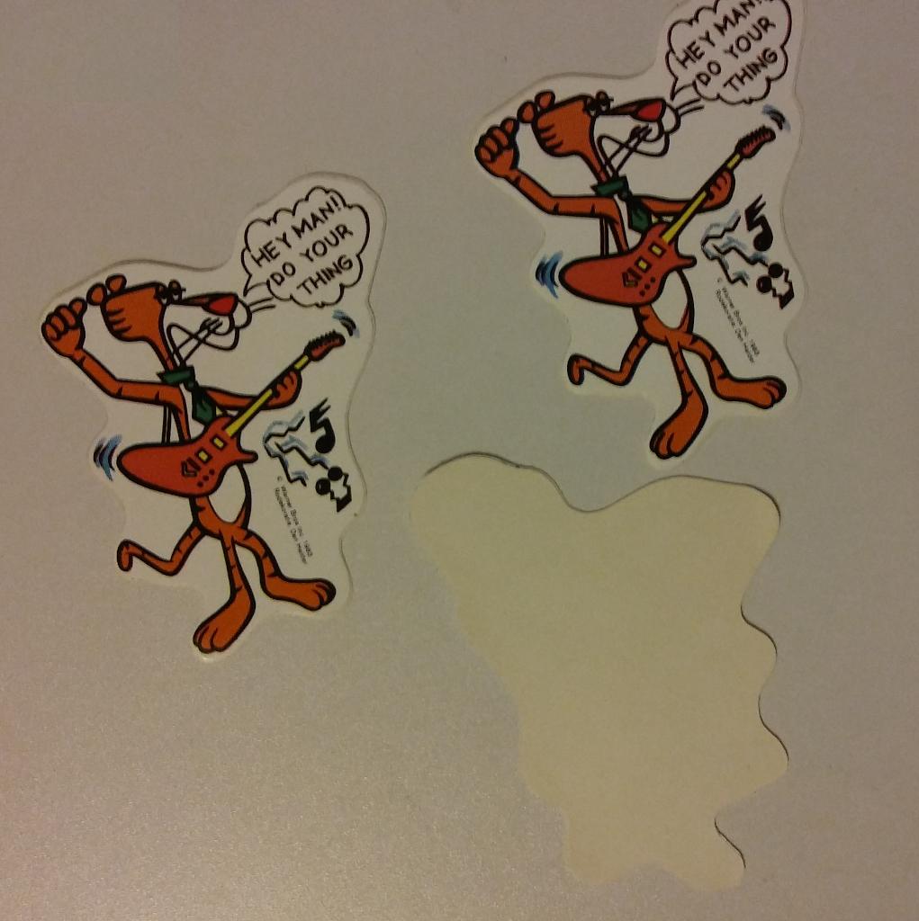 Looney Tunes Coolcat Cool Cat 1983 vintage sticker strip, Ophalen of Verzenden, Zo goed als nieuw, Strip of Tekenfilm
