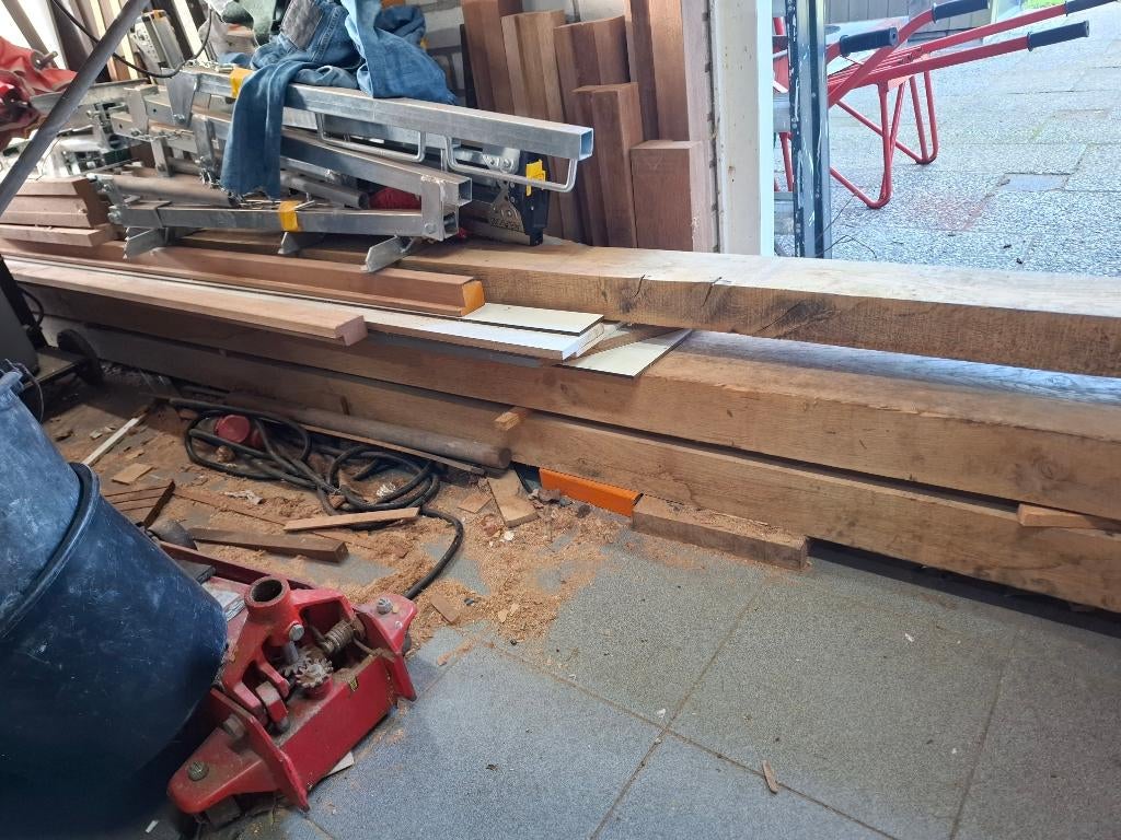 Mooie echt eiken balken KD gedroogd, Doe-het-zelf en Verbouw, Hout en Planken, Ophalen, Eiken, Nieuw, Balk