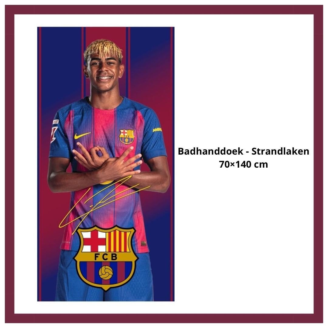 FC Barcelona Badhanddoek Lamine Yamal  Strandlaken 70x140 cm, Verzamelen, Verzenden, Nick toy, Info@nicktoys.com, Amsterdam
