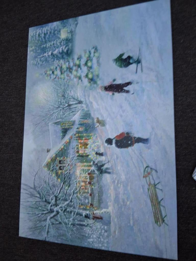 Kerstschilderij met licht, Antiek en Kunst, Ophalen