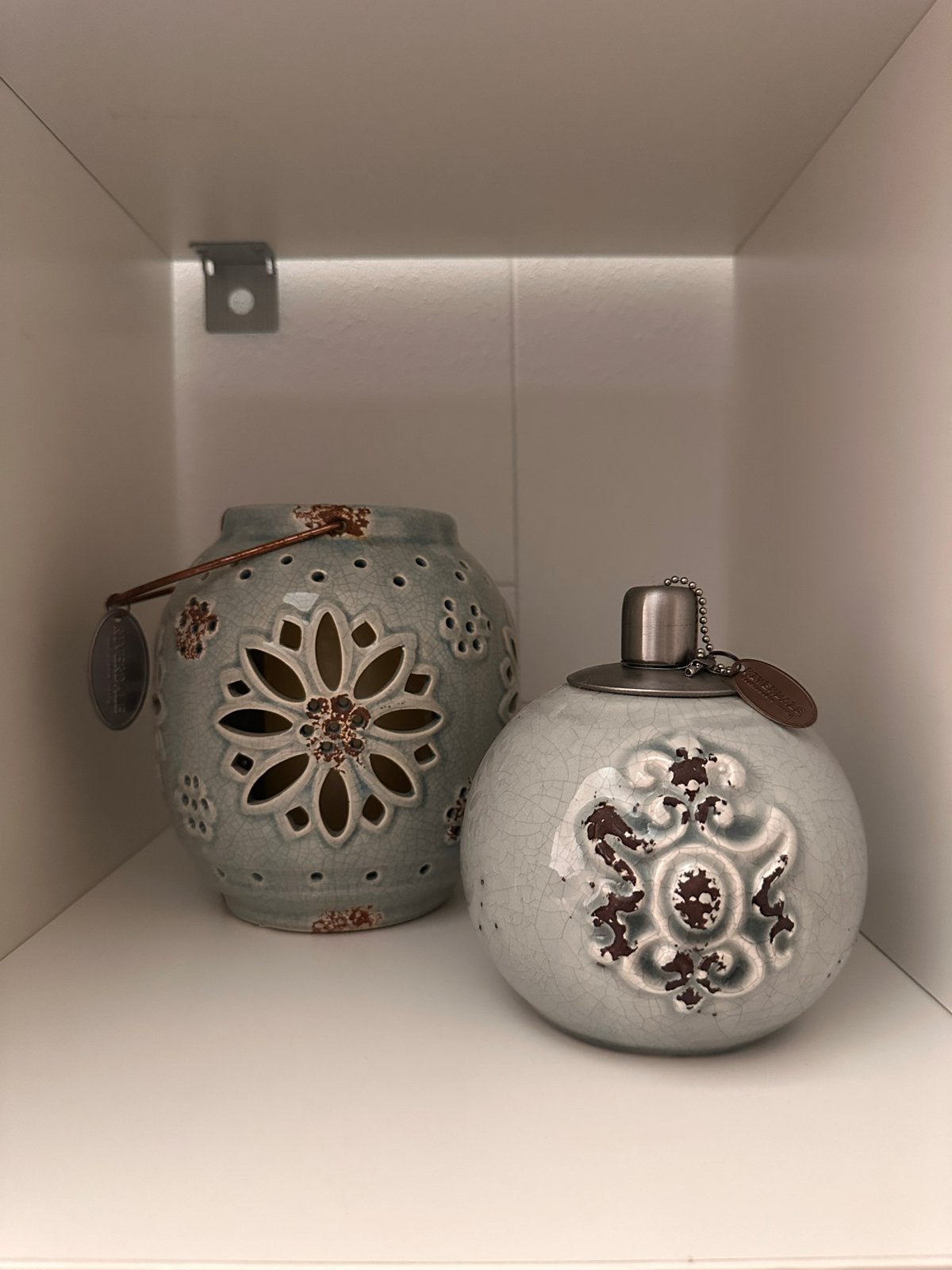 Riverdale Lantaarn en Olielamp - Licht Grijsblauw, Ophalen, Zo goed als nieuw, Blauw