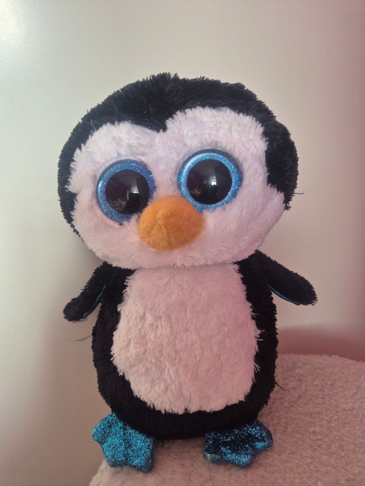 Leuke Ty Beanie Boo Pinguïn Knuffel met Grote Ogen, Pinguïn, Ophalen of Verzenden, Zo goed als nieuw, Middelgroot (20 tot 80 cm)