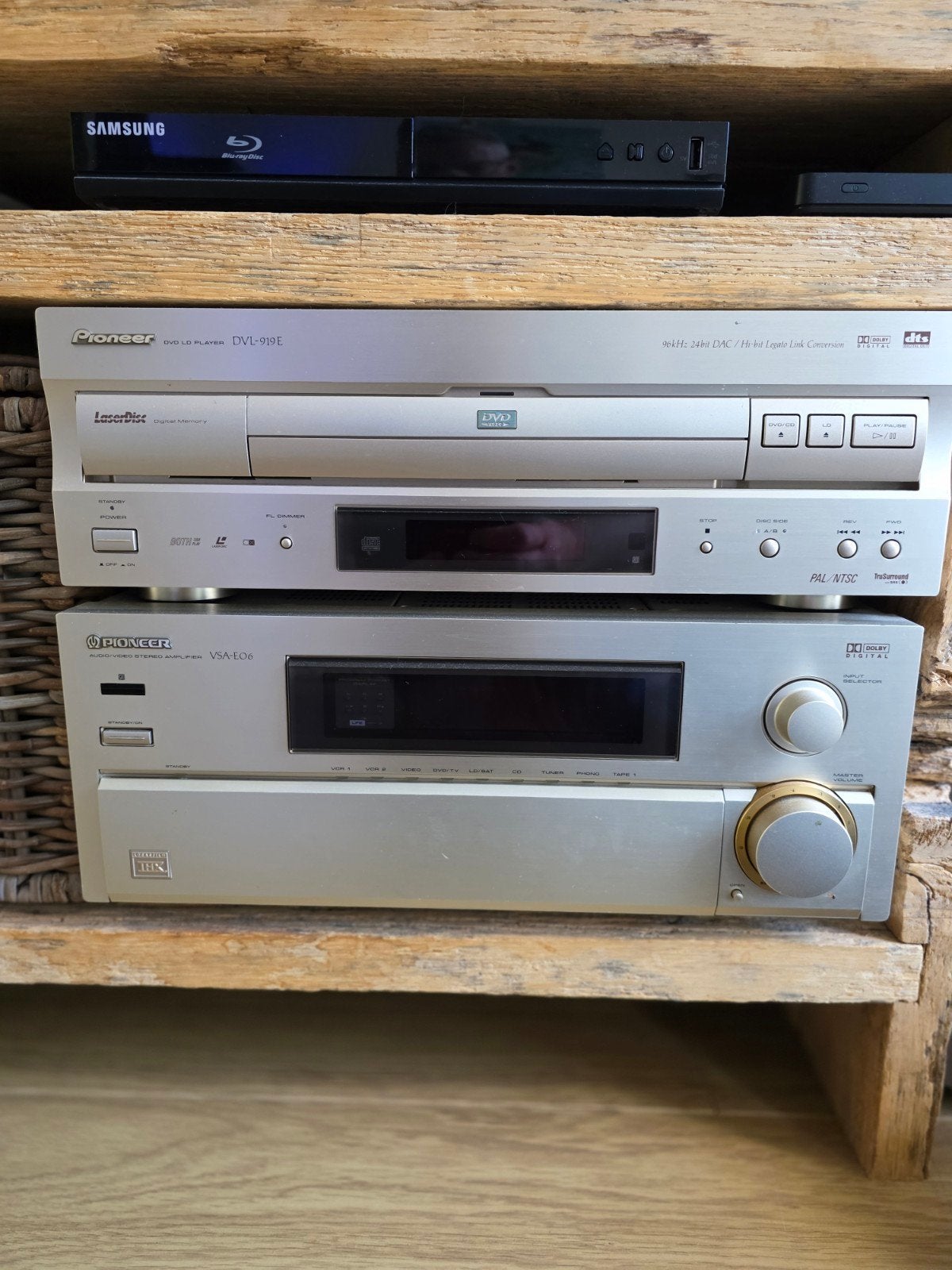 Pioneer DVL-919E LaserDisc/DVD-speler met VSA-E06 receiver, 70 watt of meer, Ophalen of Verzenden, Pioneer, Dvd-speler
