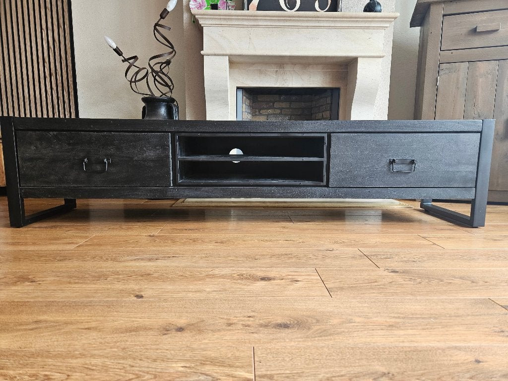 Tv meubel zwart, Ophalen, 150 tot 200 cm, Zo goed als nieuw, Minder dan 100 cm