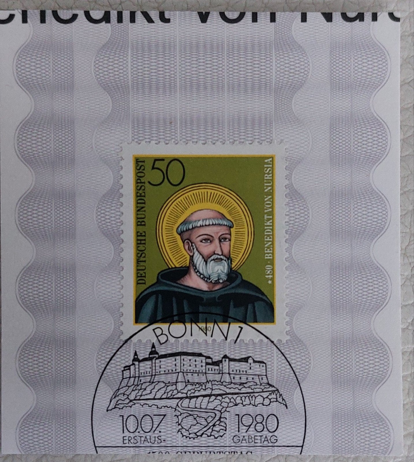 Duitse postzegel 1980 - Benedictus van Nursia, Ophalen of Verzenden, BRD, Gestempeld