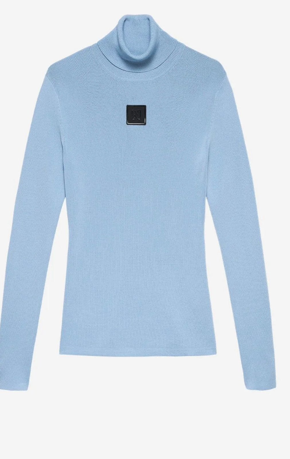 Nikkie Turtleneck trui/top met een een logo, Blauw, Ophalen of Verzenden, Zo goed als nieuw, Lange mouw