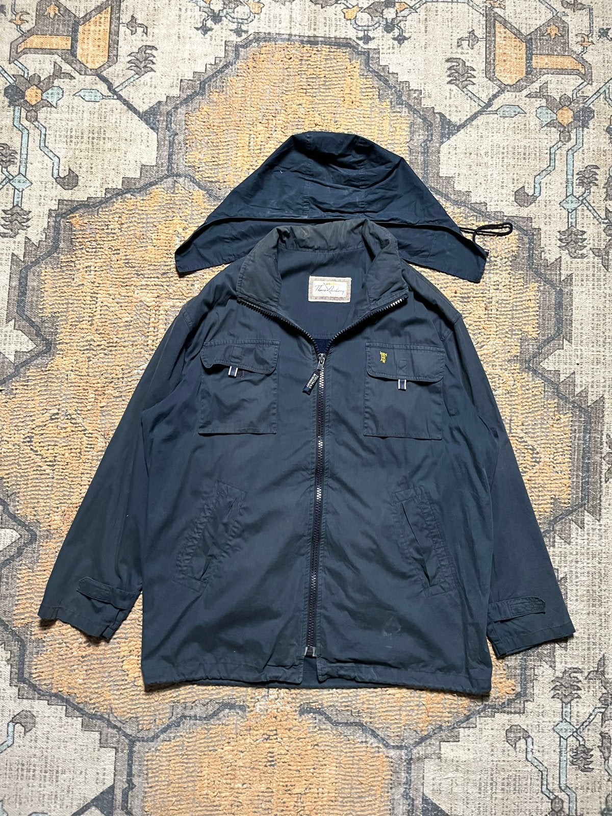 Thomas Burberry jas met afneembare capuchon - Maat XL, Ophalen of Verzenden, Gedragen, Maat 56/58 (XL), Blauw