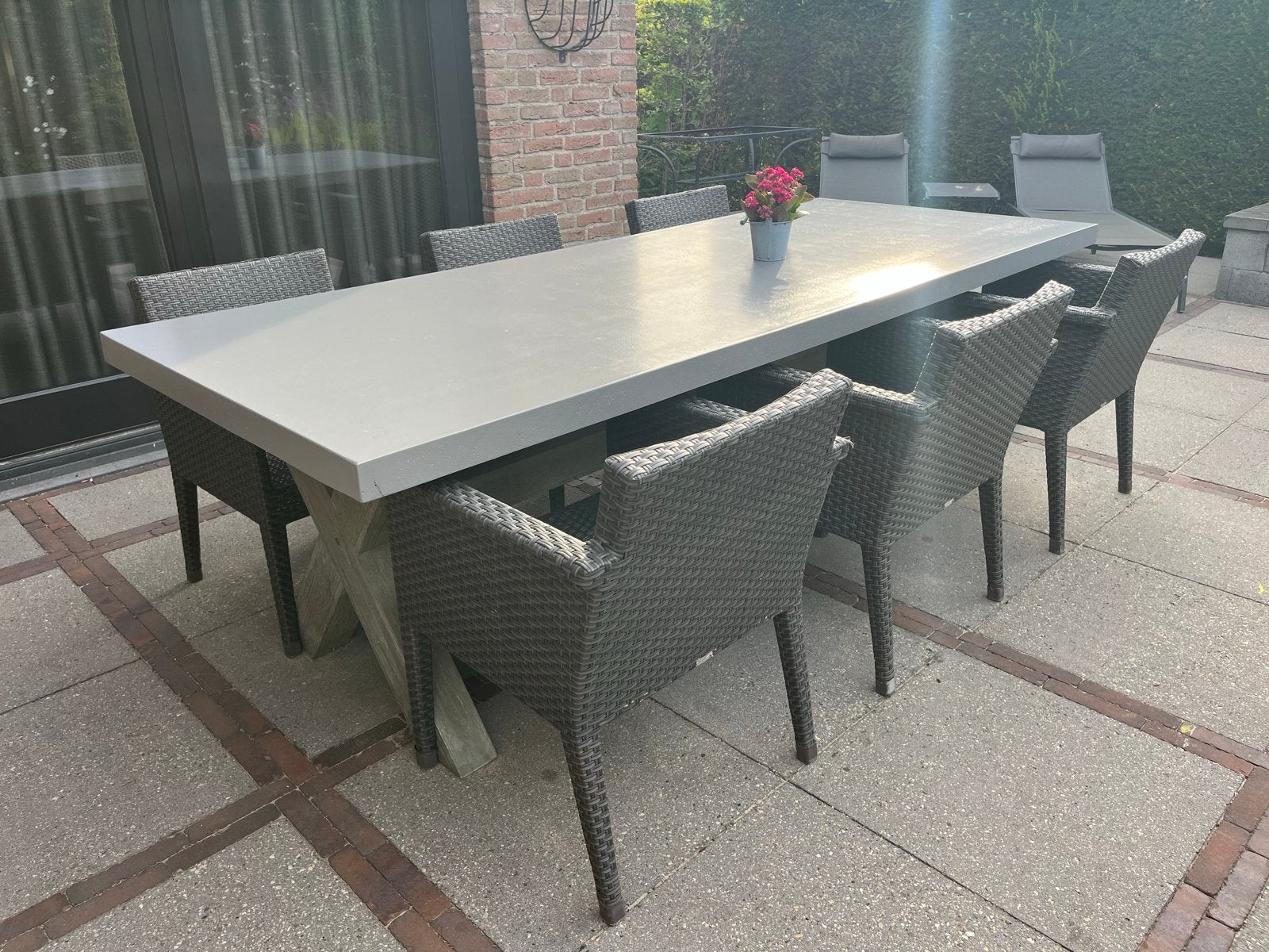 6 st. M4 Design Furniture wicker tuinstoelen (excl tafel), Tuin en Terras, Tuinsets en Loungesets, Ophalen, Gebruikt, 6 zitplaatsen
