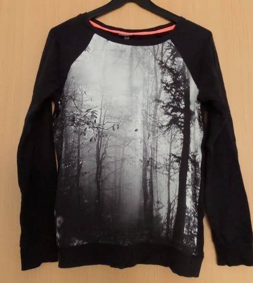Aparte zwarte sweater met semi transparante print maat 36, Kleding | Dames, Zwart, Street One, Ophalen of Verzenden, Zo goed als nieuw