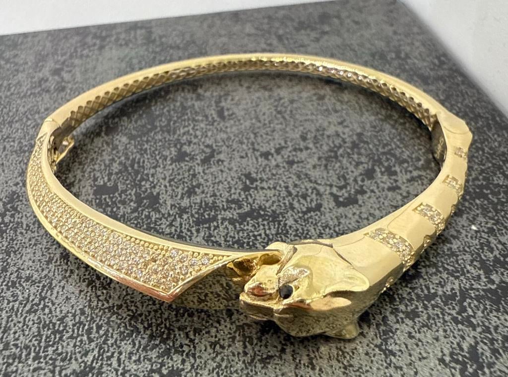 Prachtige 14 karaats gouden panter armband, Ophalen of Verzenden, Nieuw, Goud, Goud