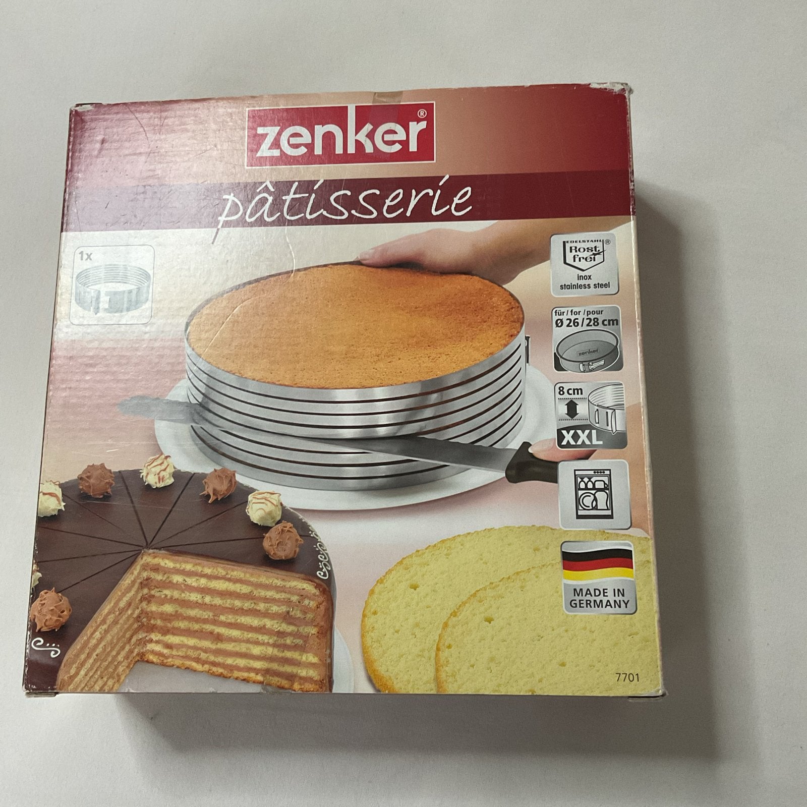 Zenker Bakring met Zaagmes - Perfect voor Taarten, Overige typen, Ophalen of Verzenden, Metaal, Overige merken