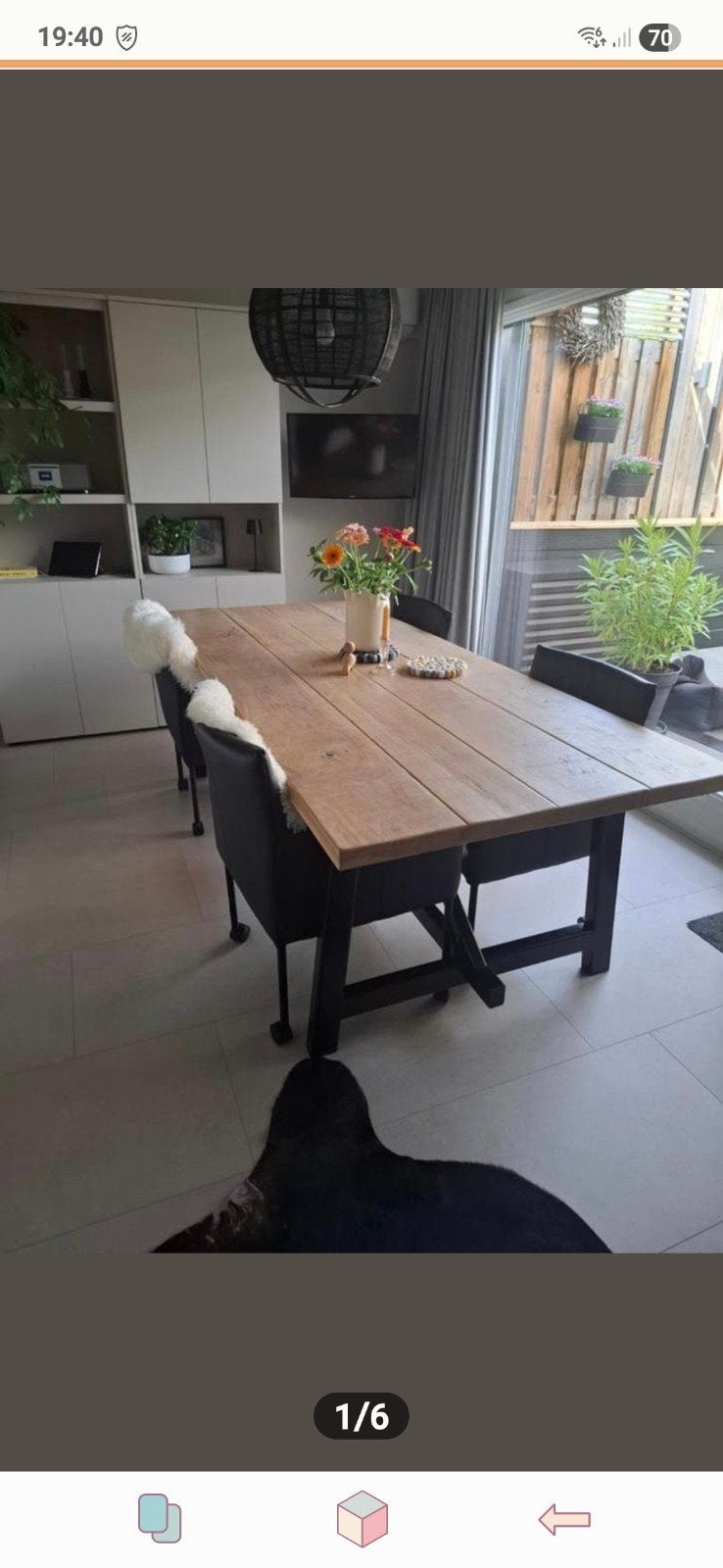 EETTAFEL licht  eikenmet bijpassende BANK van Lifestyle Maas, Ophalen, Eikenhout, 200 cm of meer, Past bij alles