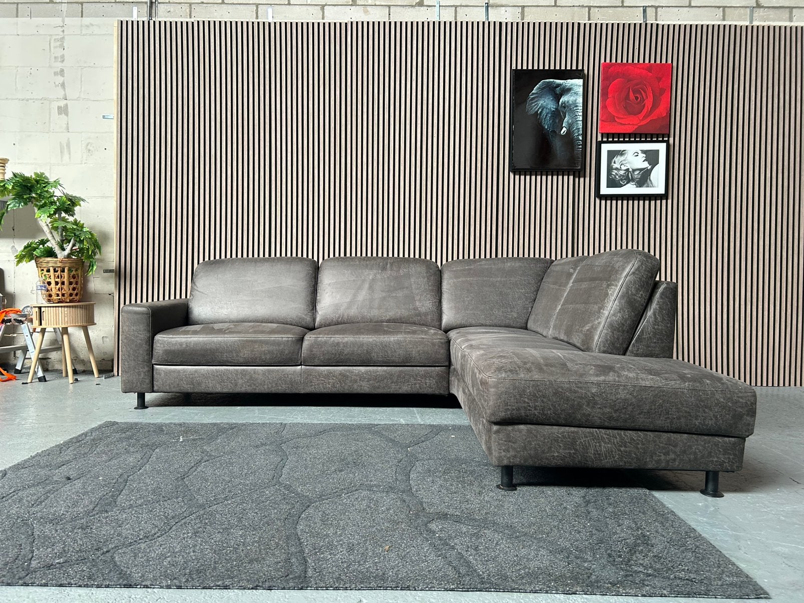 GRATIS LEVERING Hoekbank Antraciet 265X225 GEREINIGD, 250 tot 300 cm, Hoekbank, Ophalen of Verzenden, Zo goed als nieuw