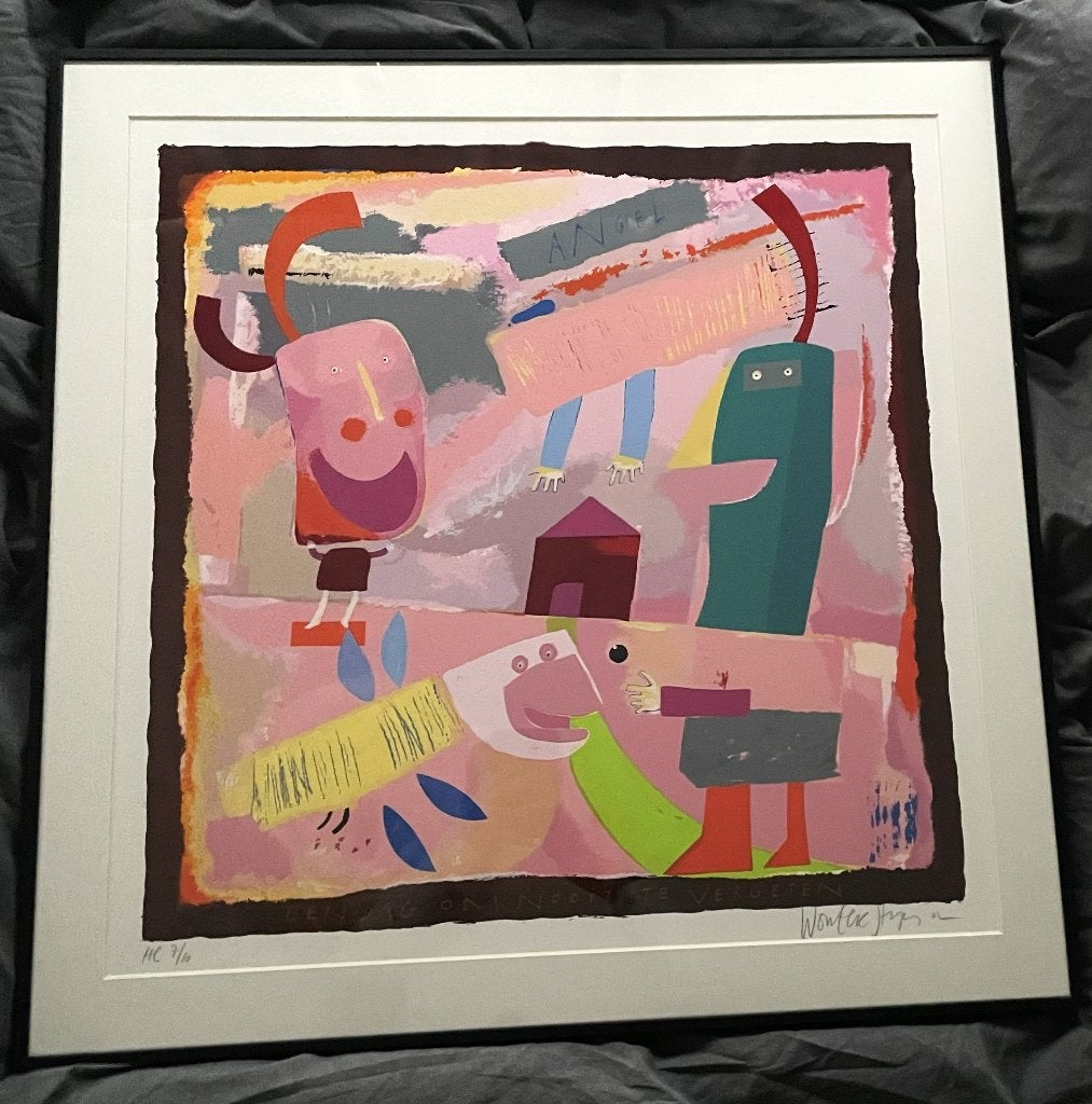 Wouter Stips (1944) - Een dag om nooit te vergeten, Gesigneerd, Ophalen, Abstract, Zeefdruk