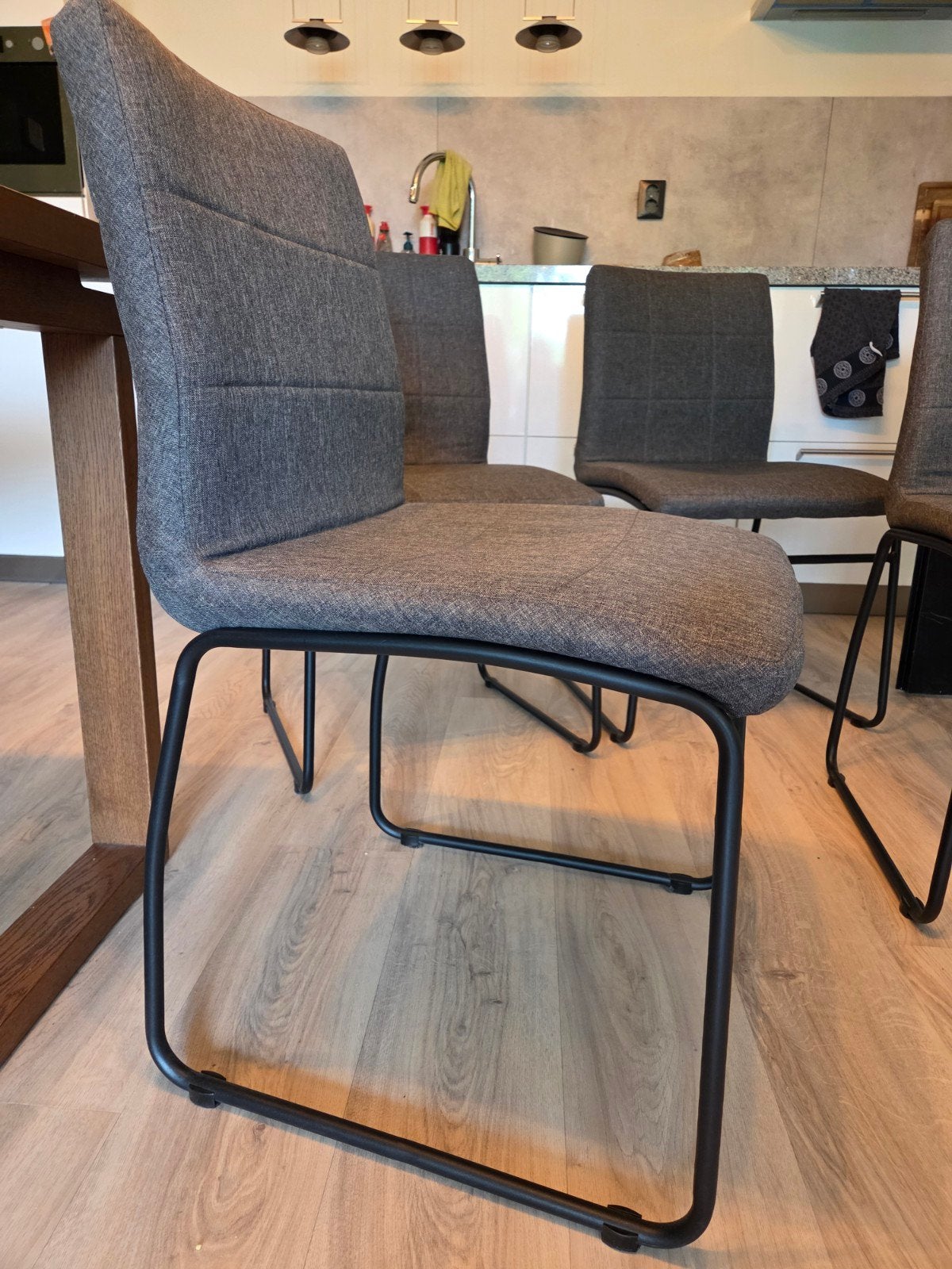 JYSK Hammel eetkamerstoelen - 4 stuks, Ophalen, Gebruikt, Stof, Vier