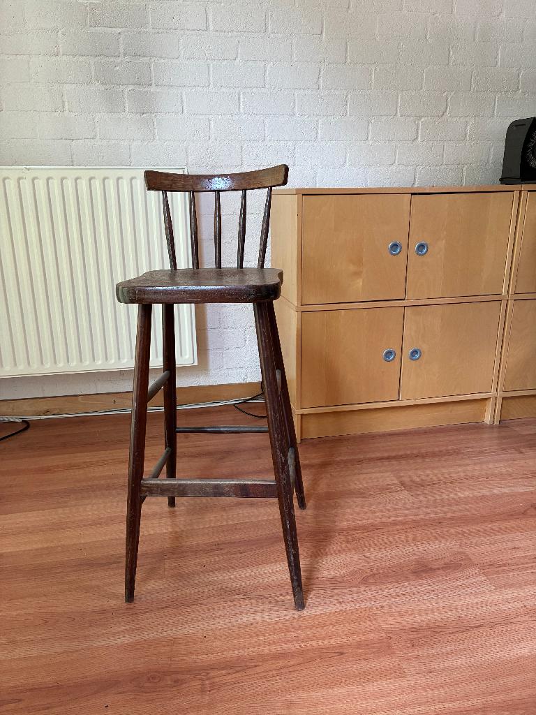 Houten Café Barkruk, Huis en Inrichting, Barkrukken, Ophalen, Gebruikt, 60 tot 90 cm, 1 kruk