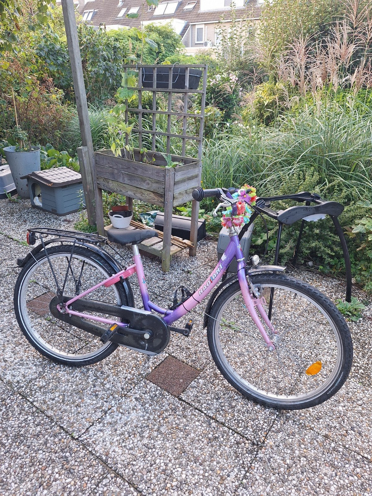Meisjesfiets Radiant 24 inch - Paars/Roze, Ophalen, Velgrem, Radiant, Handrem