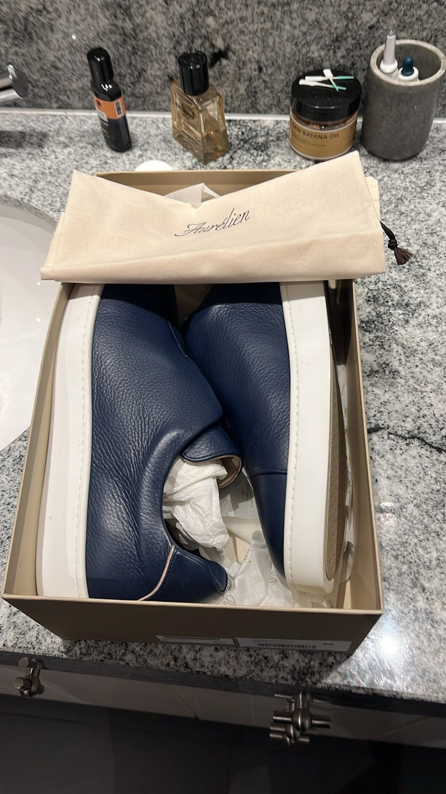 Aurelien AUR3 Sneaker Navy Grain Leather - Maat 44, Ophalen of Verzenden, Nieuw, Blauw, Sneakers of Gympen