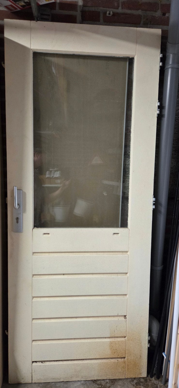 Gebruikte Binnendeur met Glas en Handvat, Ophalen, Gebruikt, 80 tot 100 cm, Buitendeur