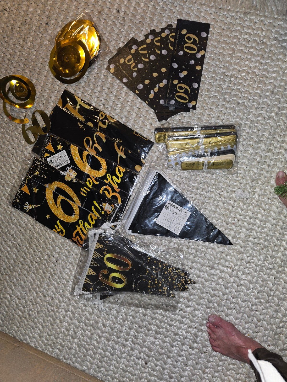 Complete feestversiering 60e verjaardag zwart/goud (nieuw), Ophalen of Verzenden