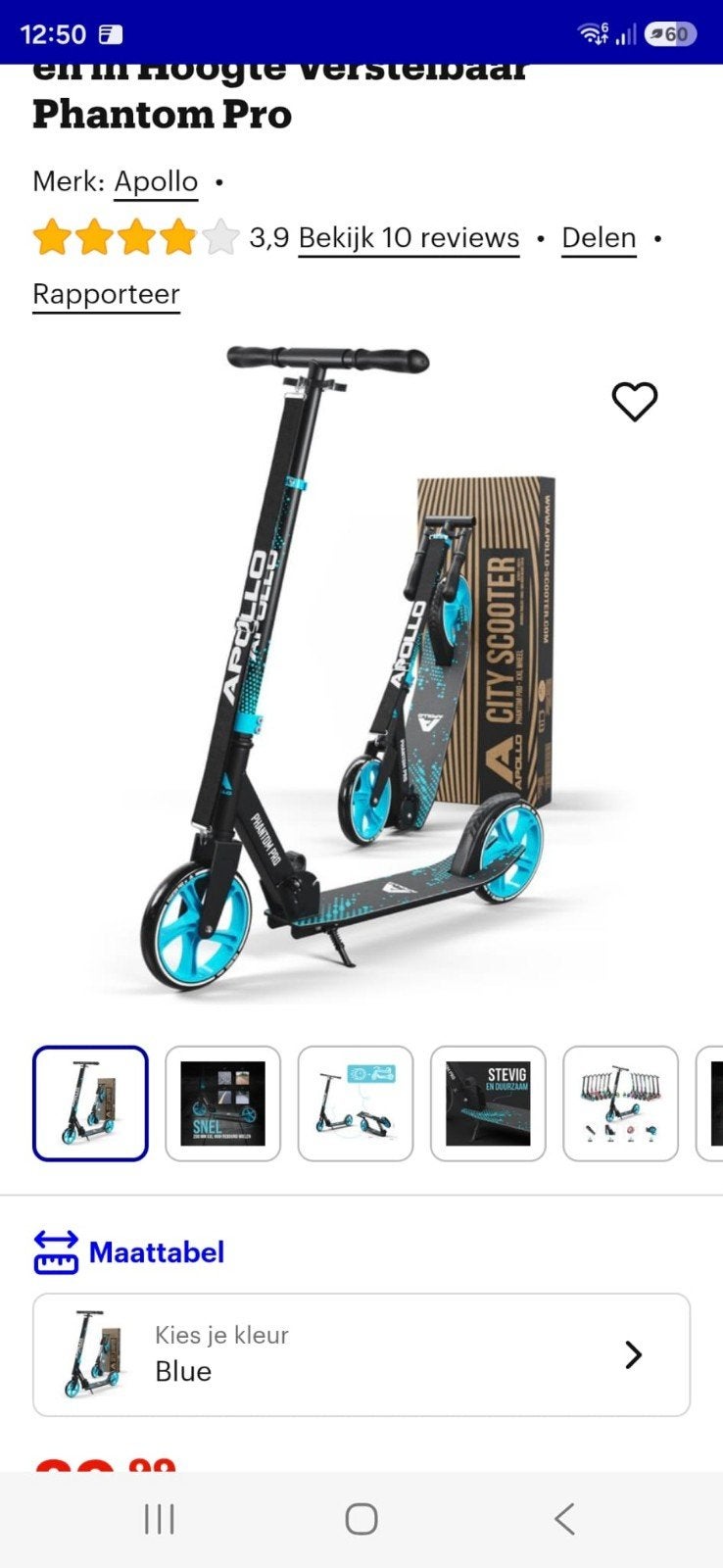 Apollo City Scooter Phantom Pro - Nieuw in doos, Ophalen of Verzenden, Nieuw, Gewone step, Apollo
