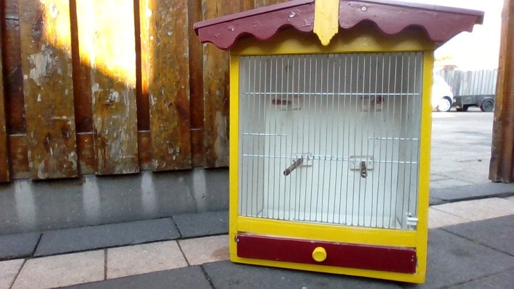 VOGELHOK., Dieren en Toebehoren, Ophalen, Zo goed als nieuw, Hout, Vogelkooi