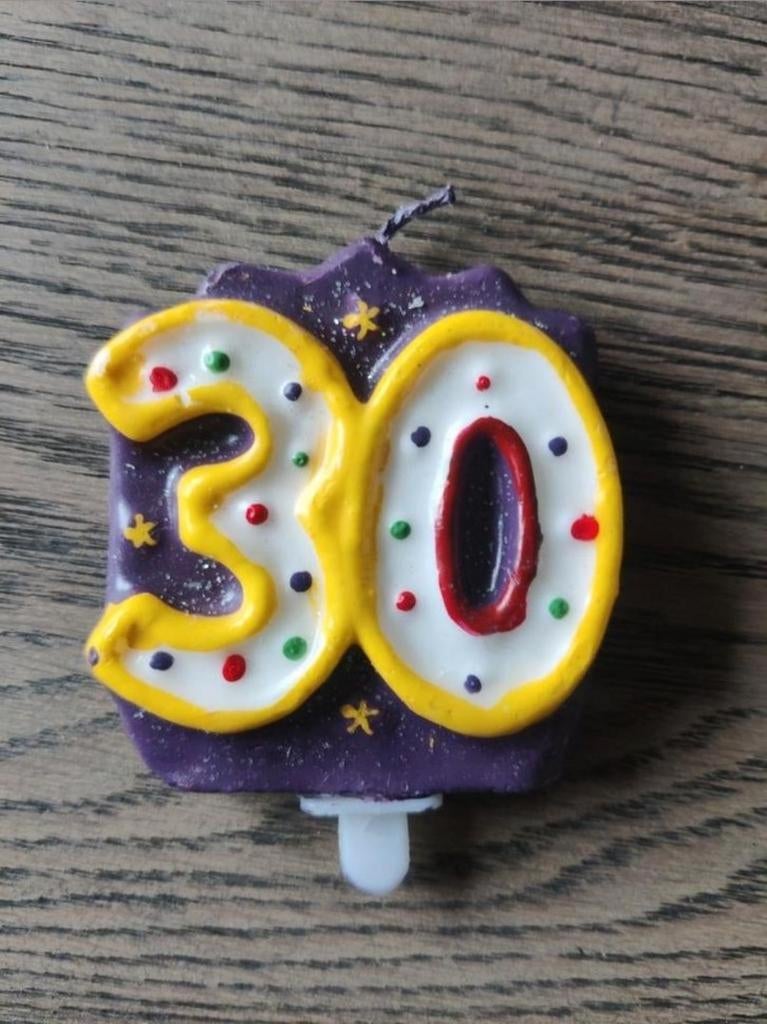 Kaars nummer 30 (voor in een taart), Ophalen of Verzenden, Nieuw