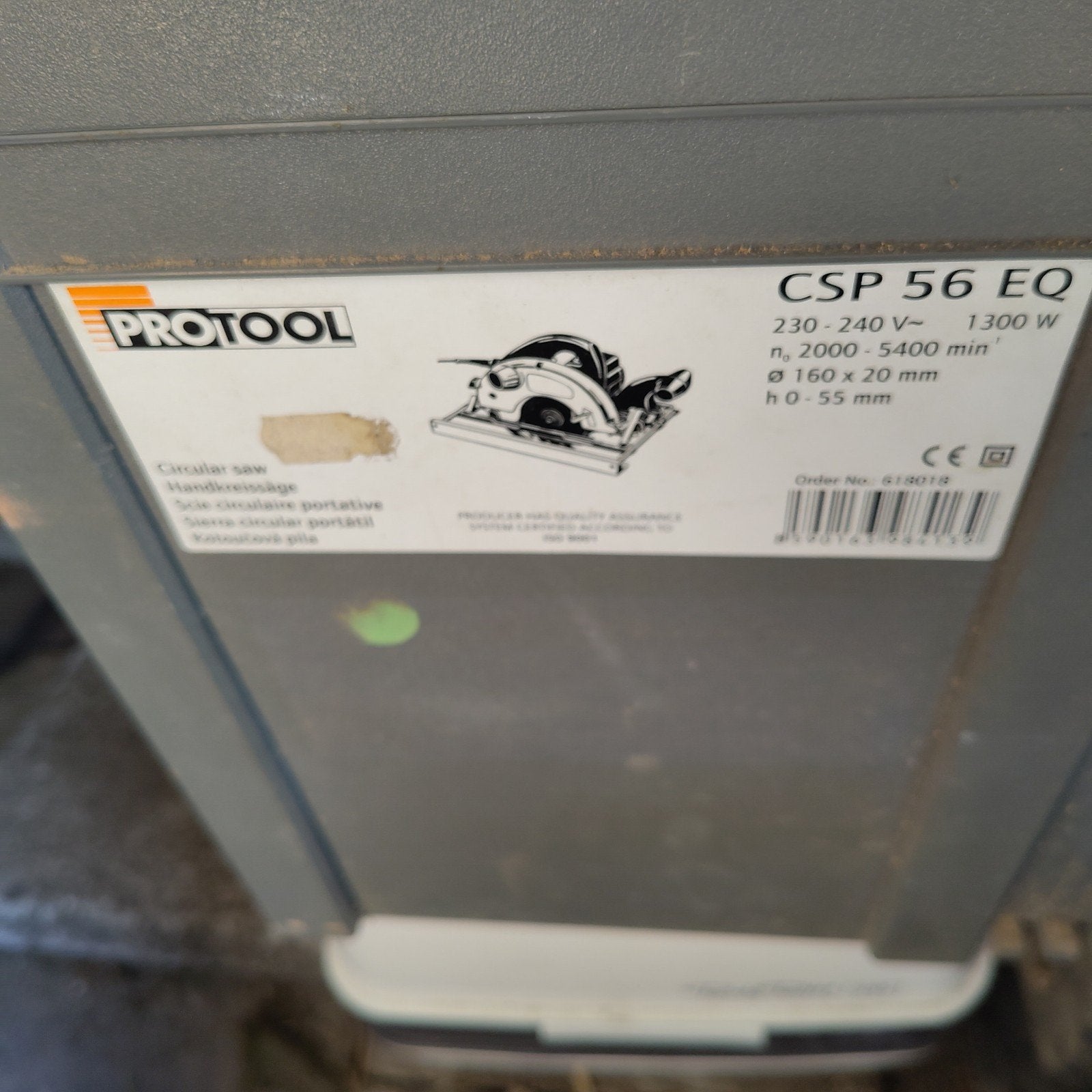 protool hand cirkelzaag csp 56 eq, Cirkelzaag, Ophalen of Verzenden, 30 tot 70 mm, 1200 watt of meer