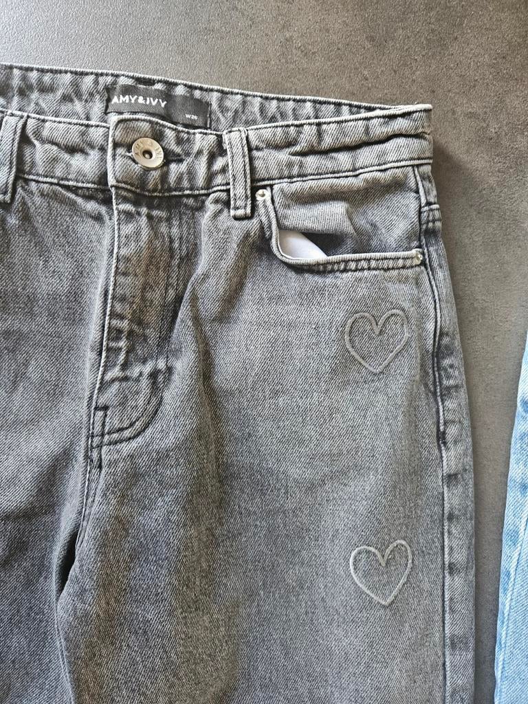 Amy & Ivy jeans met hartjes, maat S, Ophalen of Verzenden, W27 (confectie 34) of kleiner, Grijs, Amy & Ivy