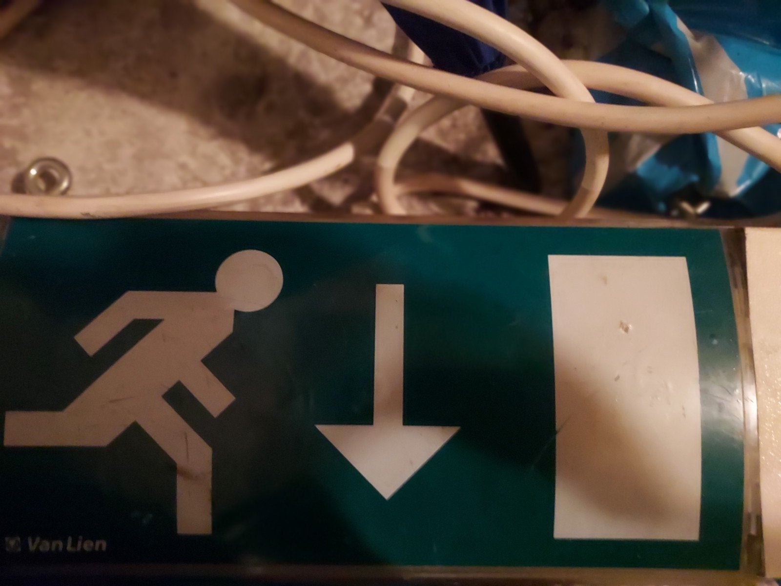 Nooduitgangsbord / Lamp met stekker, 2-zijdig, Ophalen of Verzenden