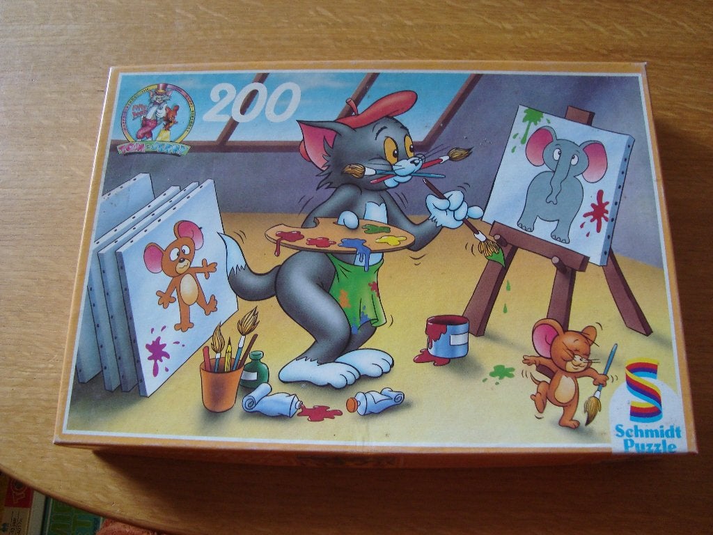 Tom en jerry puzzel 200 stukjes, Ophalen of Verzenden, Meer dan 50 stukjes, Zo goed als nieuw, 6 jaar of ouder