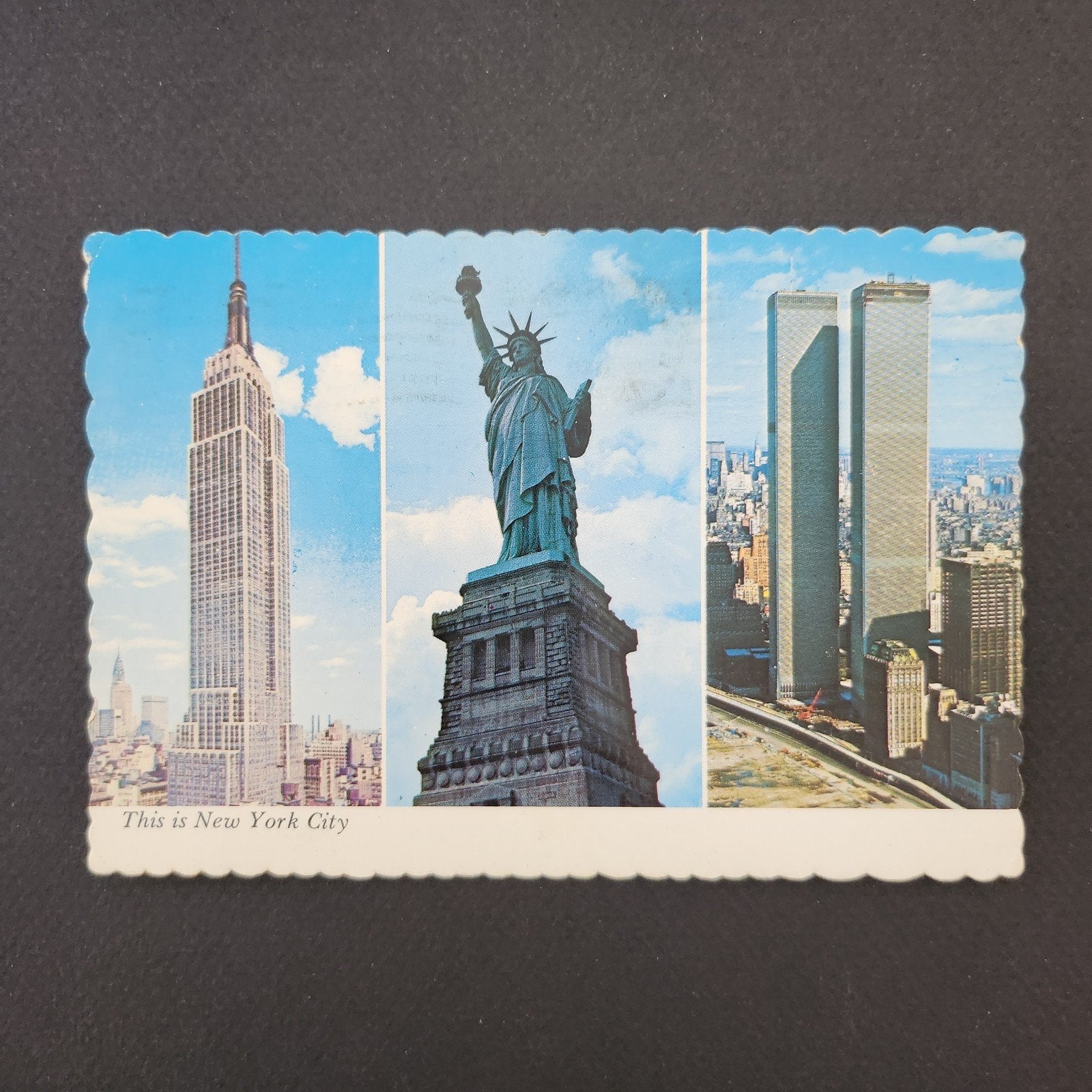 Ansichtkaart New York City - Empire State, Vrijheids, Verzenden
