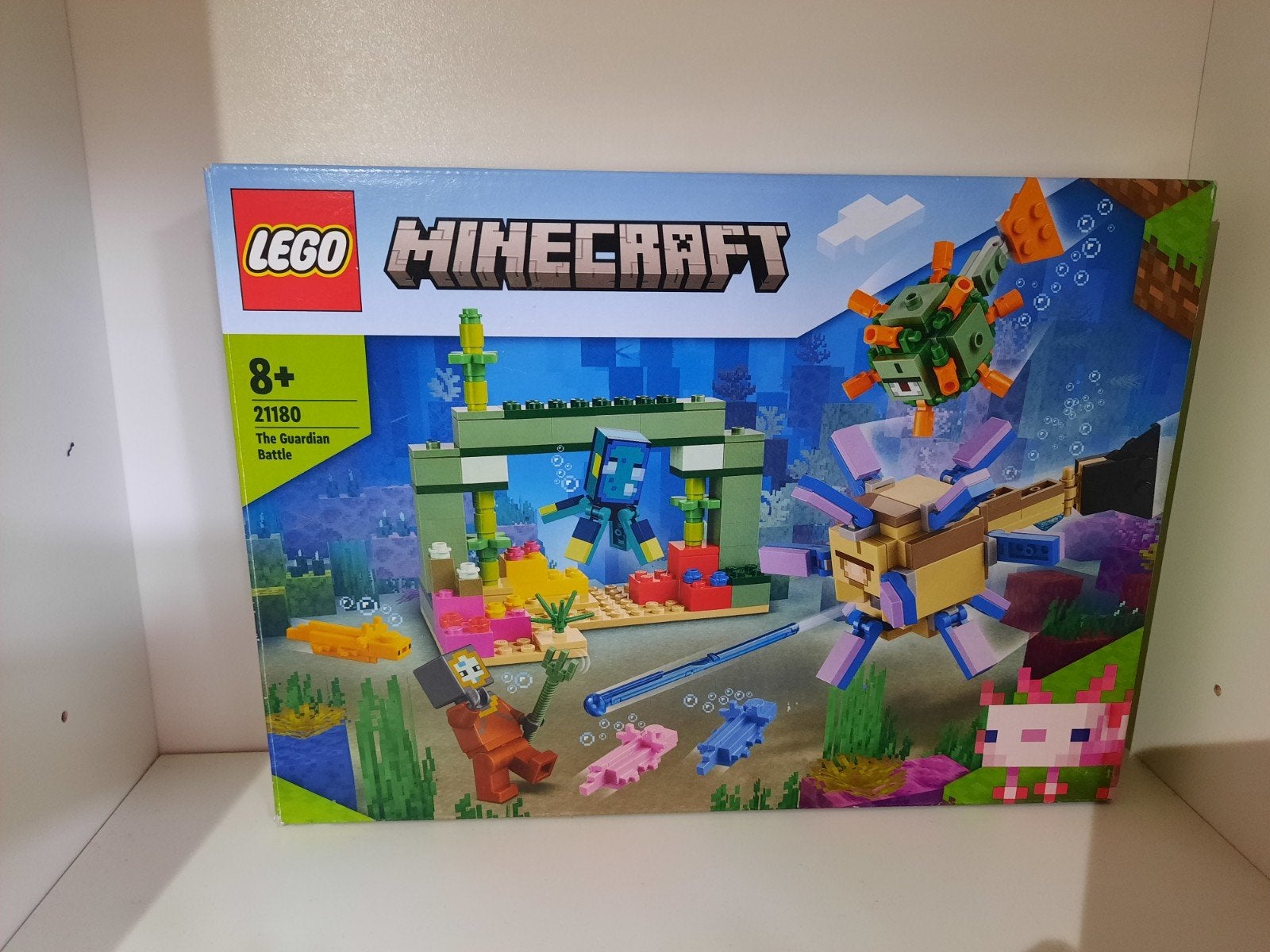 Lego Minecraft 21180 The Guardian Battle - Complete set, Minecraft, Lego, Ophalen of Verzenden, Zo goed als nieuw