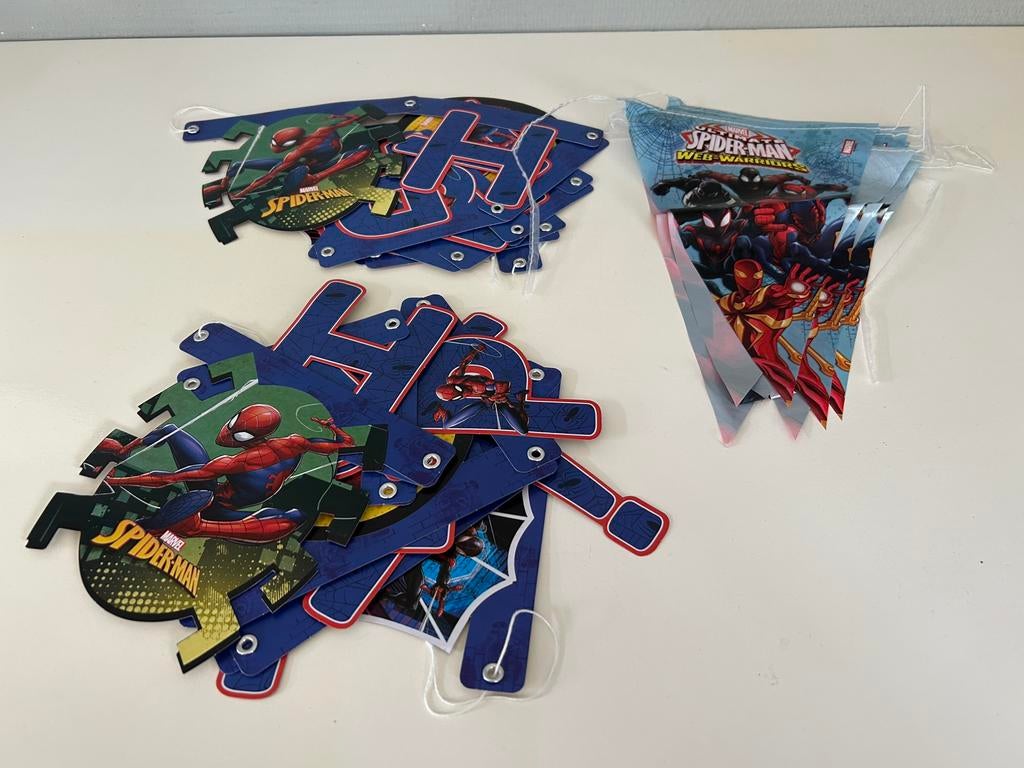 Set Spiderman versiering, Hobby en Vrije tijd, Feestartikelen, Ophalen of Verzenden, Gebruikt, Versiering, Verjaardag