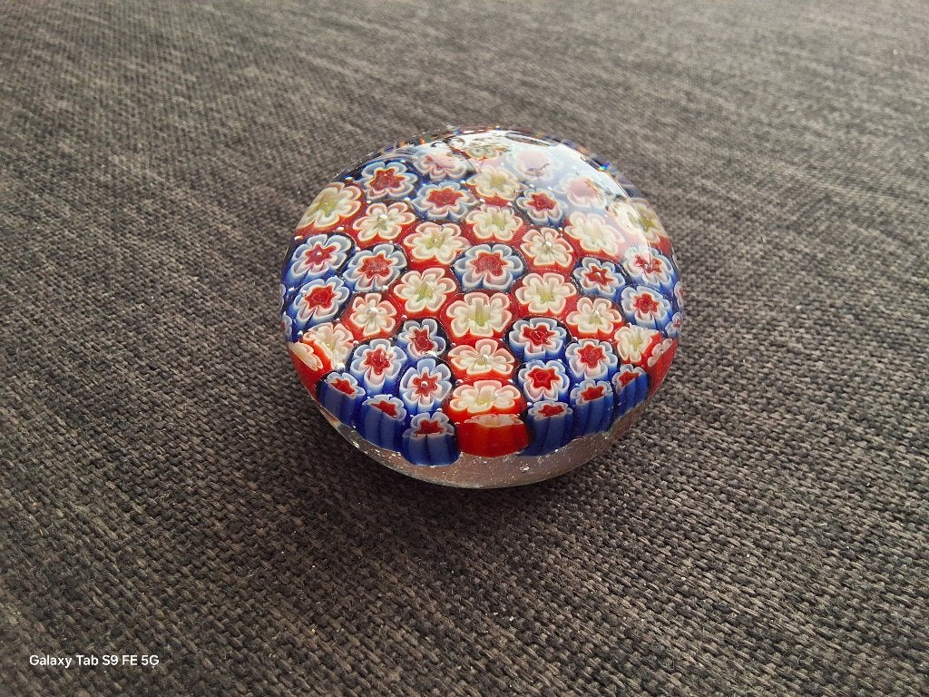 Vintage Presse-Papier Murano Millefiori, Antiek en Kunst, Antiek | Glas en Kristal, Ophalen of Verzenden
