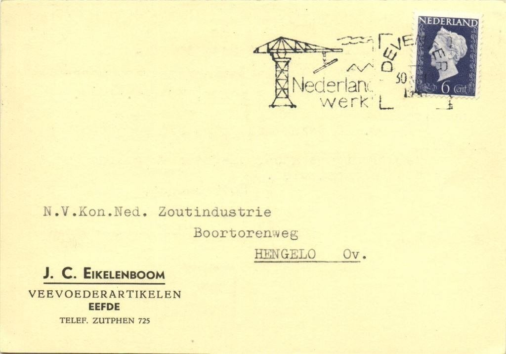 J.C. Eikelenboom, Eefde - 12.1948 - briefkaart, Ophalen of Verzenden, Briefkaart