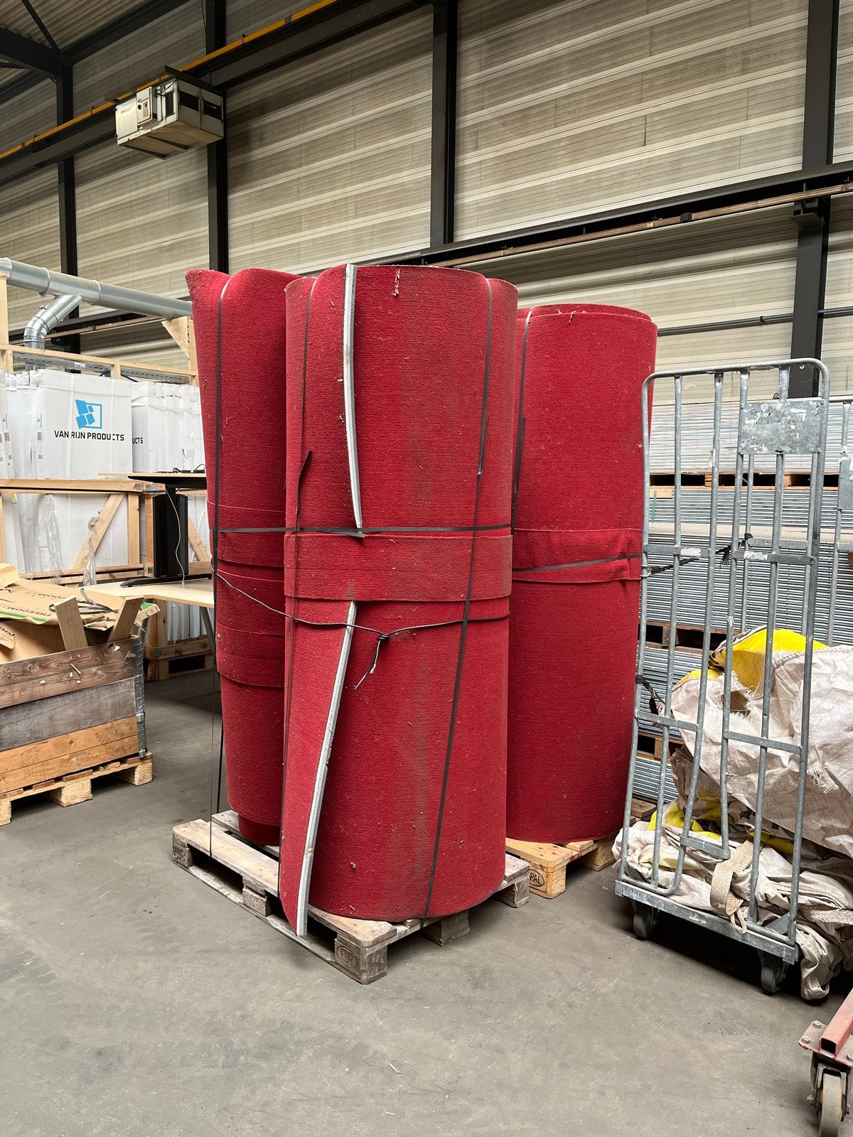 4x Rode Ondergrond Matten voor Gym/Sportzaal, Ophalen, Gebruikt, 100 tot 150 cm, 200 cm of meer