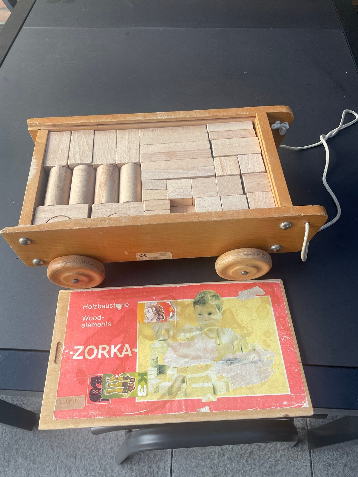 Houten Blokkendoos op wielen - Zorka, Ophalen, Gebruikt, Overige merken