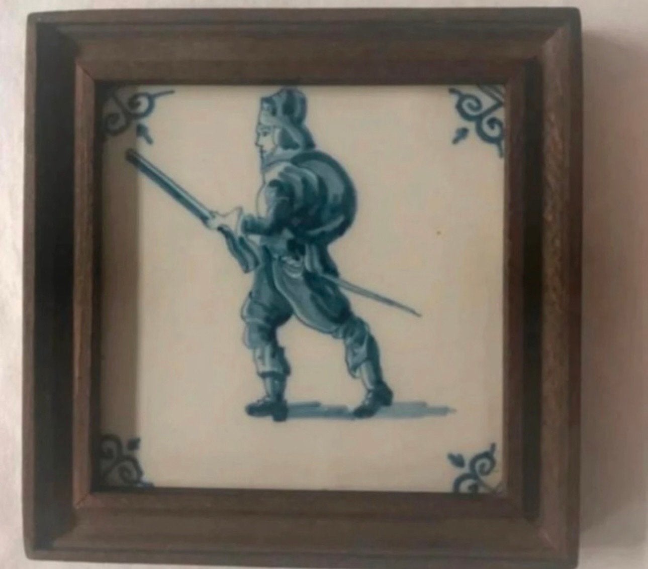 Delfts blauw tegeltje in lijst, Antiek en Kunst, Verzenden