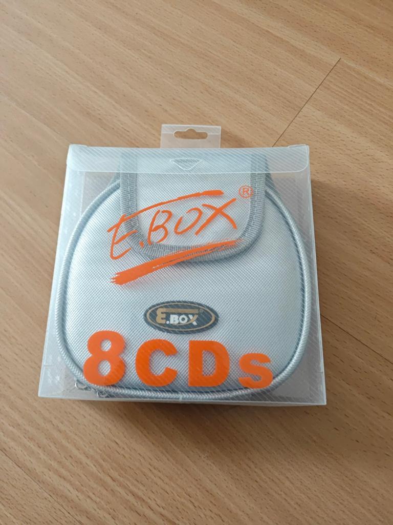 E.BOX CD/DVD opbergmap -  8 CD's - Zilverkleurig, Kunststof, Minder dan 25 discs, Nieuw, Ophalen of Verzenden