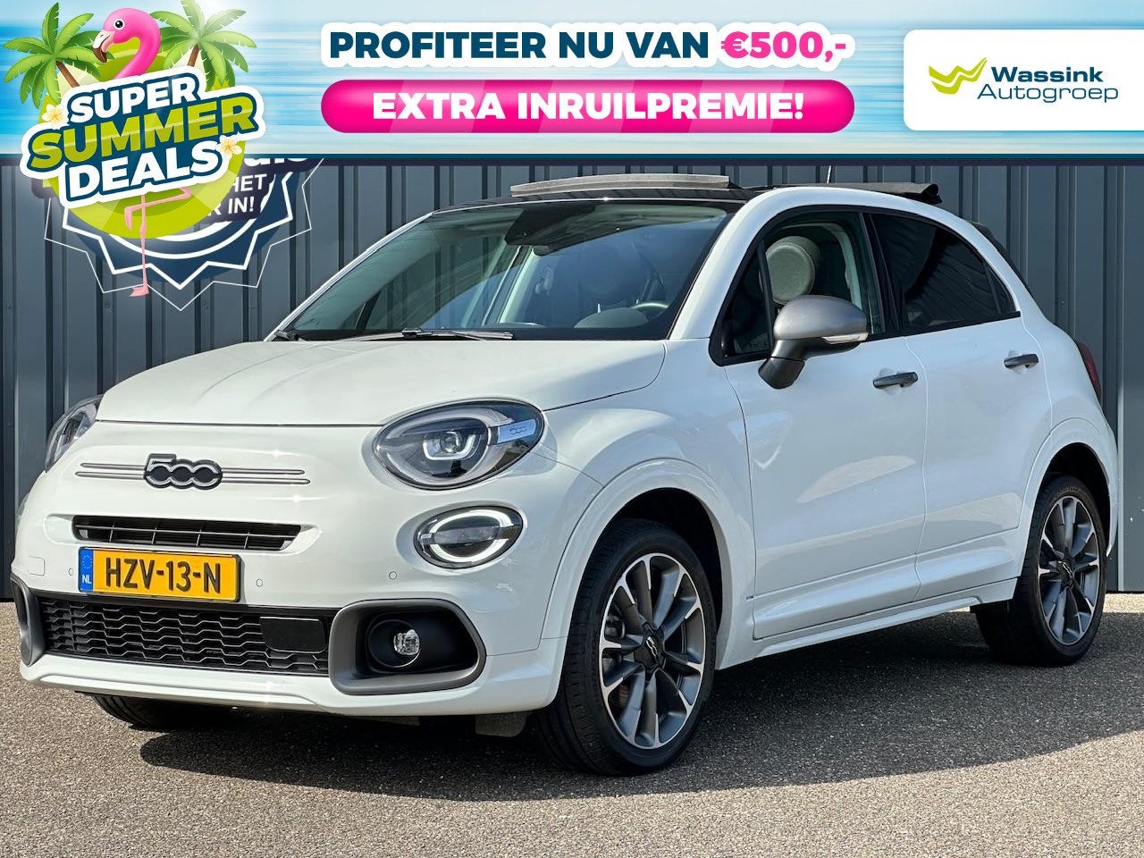 Fiat 500X 1.5 Hybrid 130pk DCT Sport Summer Deals | Automaat, Auto's, Fiat, 1380 kg, Gebruikt, 4 cilinders, Cabriolet