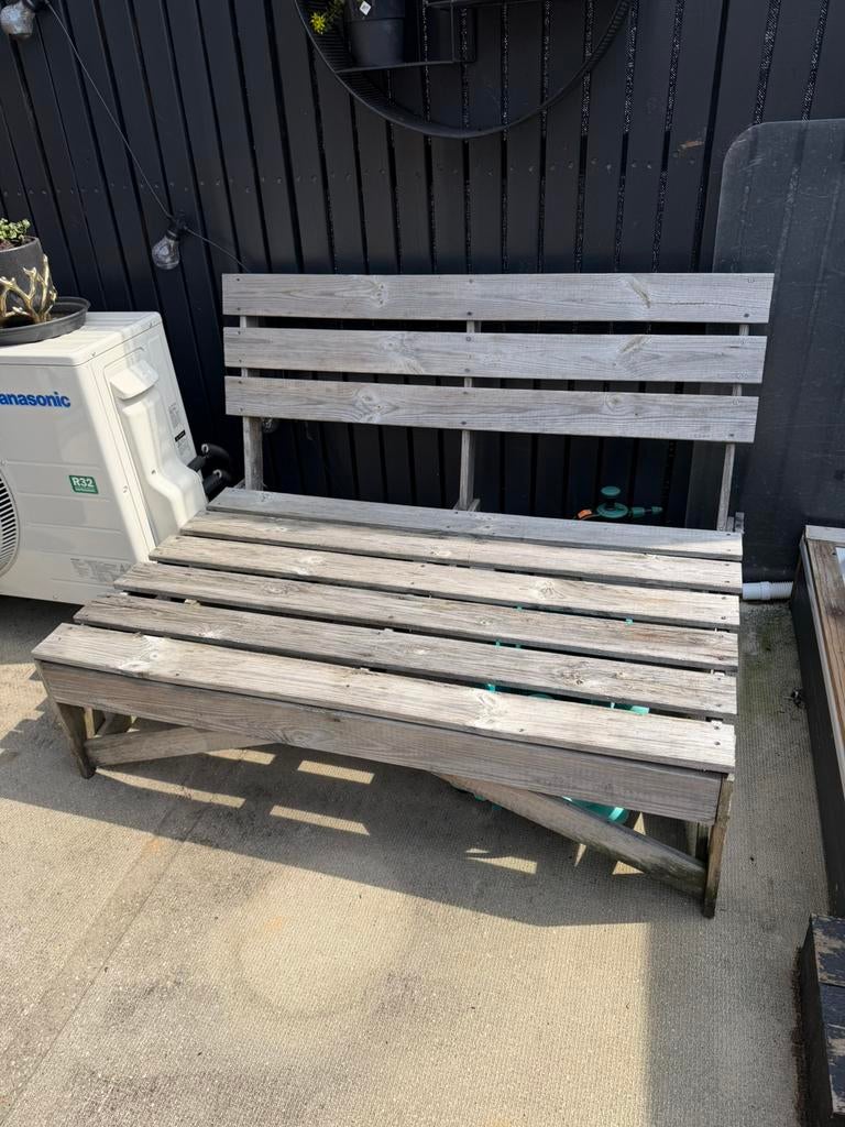 GRATIS Pallet bank / tuin bank, Ophalen, Gebruikt, Hout