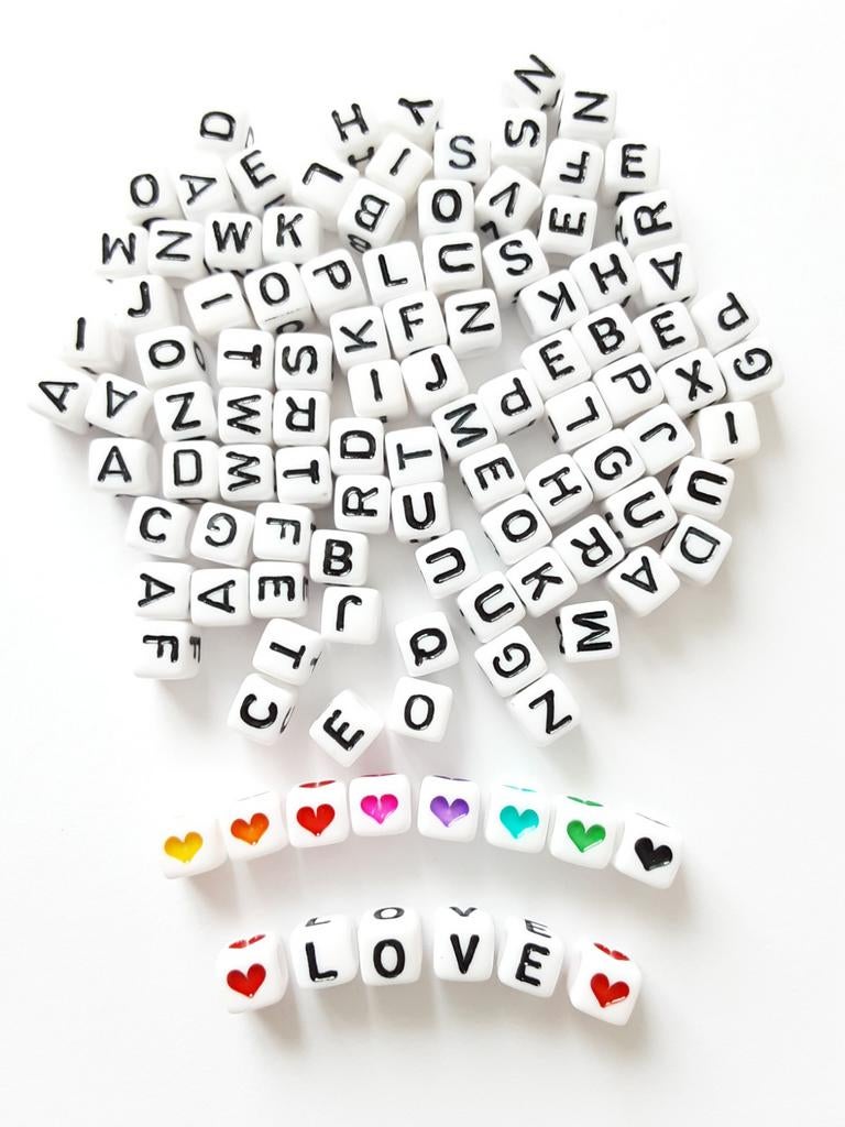 Heel veel nieuwe letter kralen, hartjes, sterren, smileys, Ophalen of Verzenden, Nieuw, Kraal