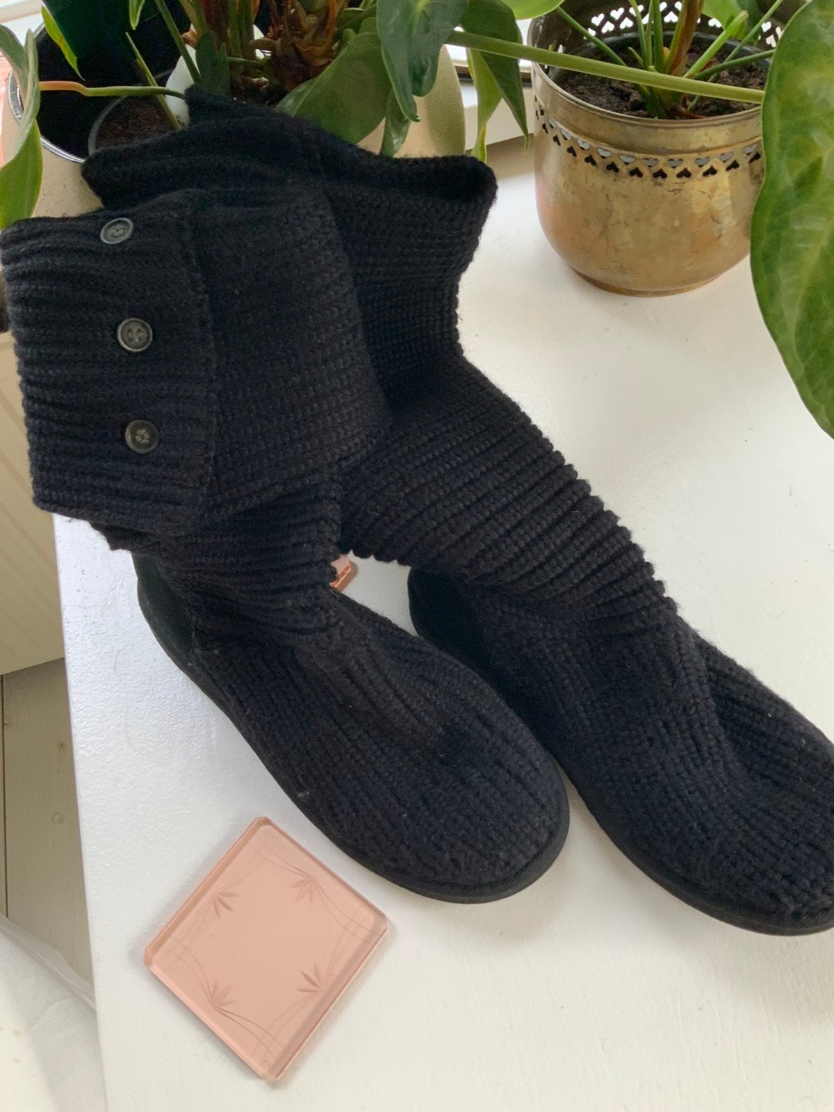 Uggs zwarte gebreide laarsjes maat 38, Verzenden, Zo goed als nieuw, Zwart