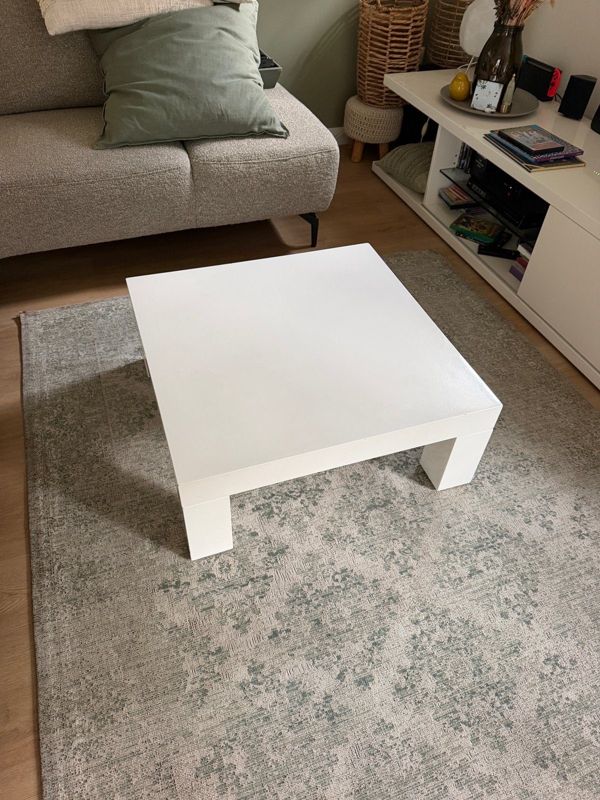 Salontafel hoogglans wit, Ophalen, Gebruikt, Vierkant, 50 tot 100 cm